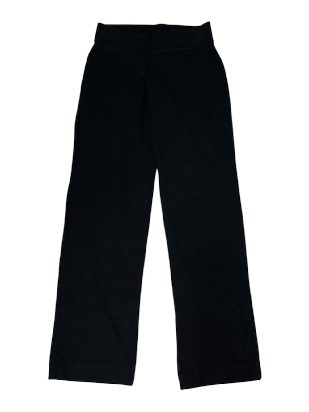 Lands' End Black Cotton-Blend Wide Leg Leggings